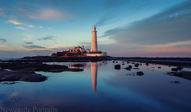 St Marys Lighthouse at sunset.