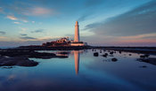 St Marys Lighthouse at sunset.