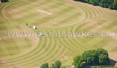 Aerial view of cricket pitches