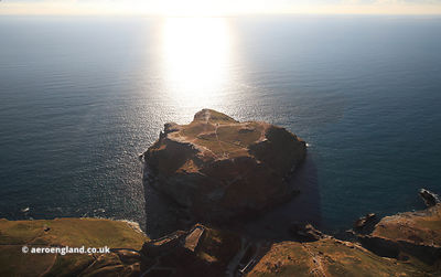 Tintagel Castle Cornwall aerial photograph