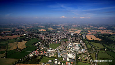 aerial photograph of Leominster Herefordshire England UK