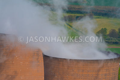 Aerial view of the cooling towers at Rugeley Power Station