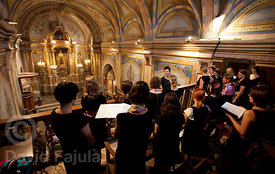 Grudnove Šmikle Choir (Železniki) singing in Virgin of Els Munts Sanctuary (Santuari de la Mare de Déu dels Munts)