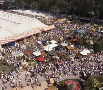RHS Chelsea Flower Show aerial shot