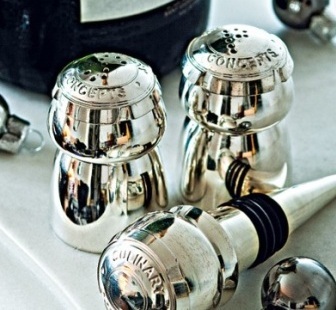 Graham Green Champagne cork salt pepper set Notting Hill