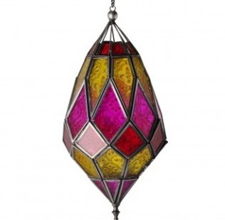 Oliver Bonas multi-coloured glass lanterns Fulham