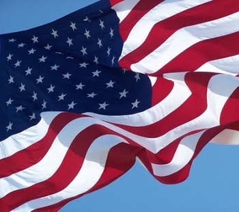 American flag flying