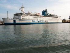 Credit photo: Debra Bell: AFM THE AFRICA MERCY IN THE PORT OF CONAKRY, GUINEA