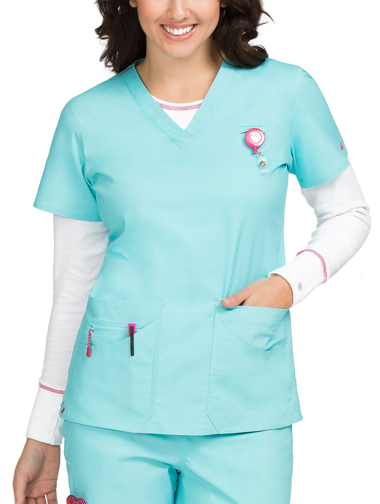 Peaches Life is Peachy 'Daisy Top' Scrub Top