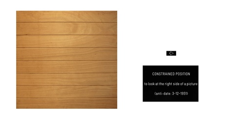 Constrained position to look at the right side of a picture (anti date 3-12-1951)