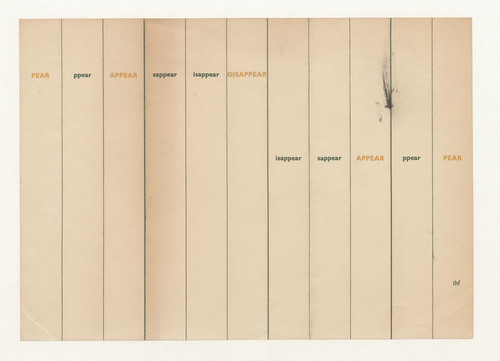 Standing Poem 1 (Pear/Appear)