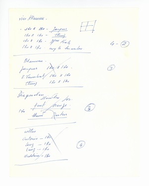 List of works: Vier kleuren, Blauwen, Diagonalen, Witten