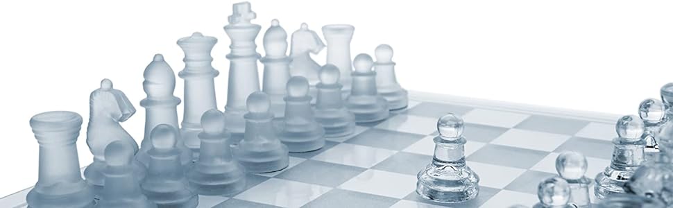 Chess Set Glass 35x35 cm