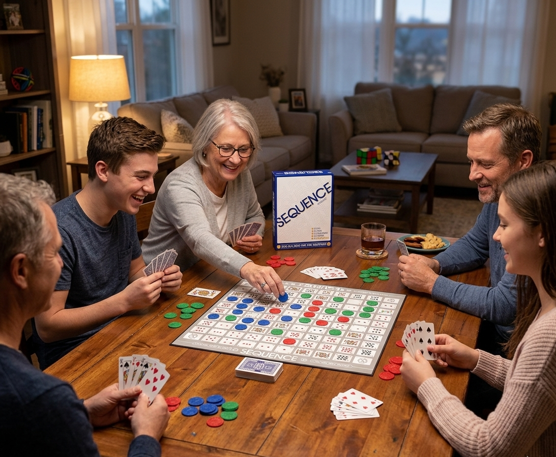 Mind Games Canada - 1902 Discover the Sequence board game, a perfect mix of strategy and luck for family game nights. Easy to learn, fun to master.