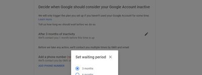 Google Inactive Account Manager
