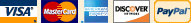 Payments accepted: Visa, Master Card, American Express, Discover and PayPal