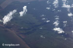 Aerial view of oil palm plantations on peatlands in Sumatra [java_0016]