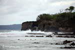 Waves breaking on the ocean-side coastline of Peucang Island [java_0072]