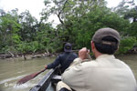 RPU patrol paddling toward Ujung Kulon