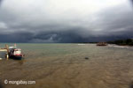 Fishing vessel along the coastline near the village of Sunur, West Java