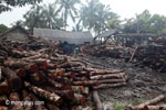 Teak logs outside an Indonesian sawmill