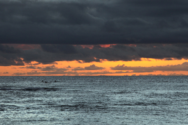 Poipu beach at sunset