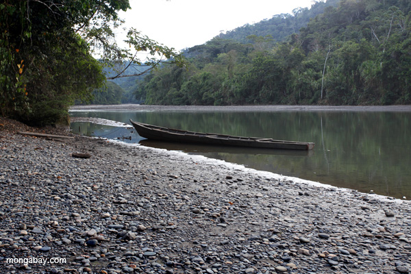 Dugout canoe on the Rio Pini Pini