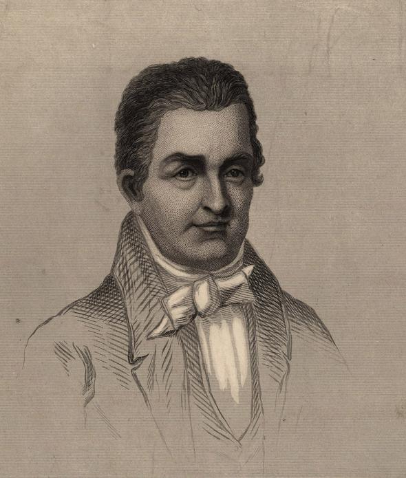 Engraved portrait of Oliver Evans (Wikimedia)