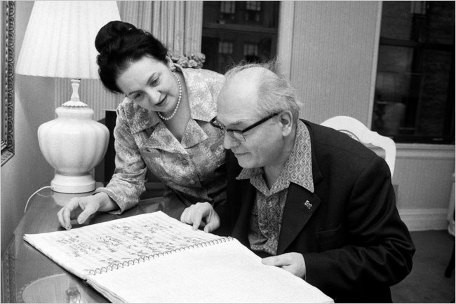 Yvonne Loriod with her husband, the composer Olivier Messiaen, who died in 1992