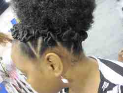 mizanibraids2.jpg - 4a, Short hair styles, Kids hair, Updos, Kinky hair, Twist hairstyles, Braids, Styles, Female, Black hair, Formal hairstyles, Kinky twists, Afro puff, Natural Hair Celebration, Textured Tales from the Street hairstyle picture