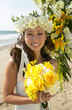 a tropical wedding hairstyle - Wavy hair