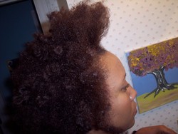 twist out dry hair - Brunette, 3c, 4a, 4b, Medium hair styles, Kinky hair, Afro, Readers, Female, Black hair, Adult hair, Twist out hairstyle picture