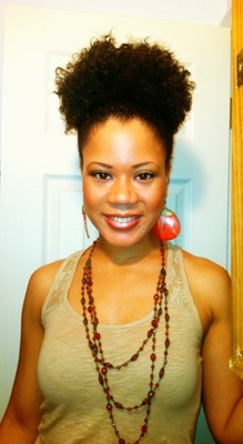Puff - 4a, Medium hair styles, Kinky hair, Readers, Female, Black hair, Adult hair, Afro puff hairstyle picture