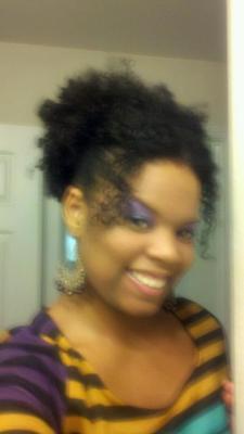 Side-view of my favorite up-do hairstyle :-) - 3c, Medium hair styles, Updos, Female, Black hair, Adult hair hairstyle picture