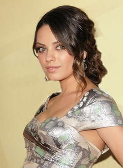 Mila Kunis - Brunette, Celebrities, Wavy hair, Updos, Female, Curly hair, Buns hairstyle picture
