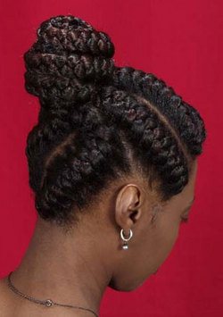 Goddess Braids - Brunette, Updos, Wedding hairstyles, Styles, Female, Adult hair, Prom hairstyles, Formal hairstyles, Homecoming hairstyles, Goddess braids hairstyle picture