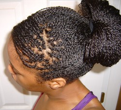 Micro Twists - 4a, 4b, Short hair styles, Medium hair styles, Updos, Kinky hair, Long hair styles, Twist hairstyles, Readers, Styles, Female, Curly hair, Black hair, Adult hair, Buns, Micro braids, Curly kinky hair, Natural Hair Celebration hairstyle picture