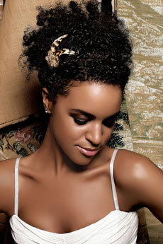 Laura Izibor - Celebrities, Updos, Kinky hair, Long hair styles, Female, Black hair hairstyle picture