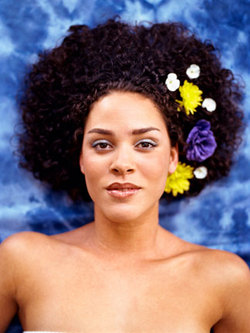Flowery Fun - Brunette, Medium hair styles, Kinky hair, Afro, Styles, Female, Black hair, 4c hairstyle picture