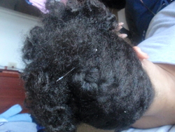 French Braid Bantu Knot Out Updo - Brunette, 3b, 3c, 4a, 4b, Short hair styles, Medium hair styles, Updos, Kinky hair, Wedding hairstyles, Readers, Styles, Female, Curly hair, Black hair, Adult hair, Prom hairstyles, Homecoming hairstyles, Bantu knot out, Curly kinky hair hairstyle picture