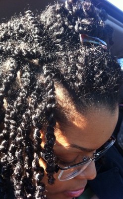 Two Strand Twists Using Bee Mine - 3c, Medium hair styles, Long hair styles, Twist hairstyles, Female, Curly hair, Black hair, Adult hair hairstyle picture