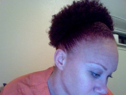 My's hair, 6 months natural - Redhead, 3c, 4a, Short hair styles, Kinky hair, Readers, Female, Curly hair, Adult hair, Afro puff, Curly kinky hair, Natural Hair Celebration hairstyle picture