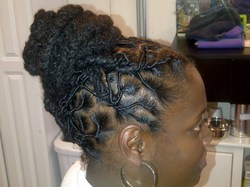 Lovely Loc Wedding Guest Updo II - Medium hair styles, Readers, Female, Curly hair, Black hair, Adult hair hairstyle picture