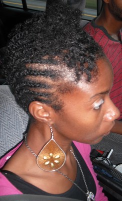 Braid / Twist in the mix - Short hair styles, Kinky hair, Twist hairstyles, Braids, Readers, Female, Curly hair, Black hair, Adult hair, Cornrows hairstyle picture