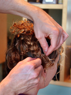 Pinning Braids Back - Updos hairstyle picture