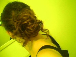 Unfinished ponytail - Brunette, Updos, Long hair styles, Readers, Female, Curly hair, Teen hair, Adult hair, Ponytail hairstyle picture