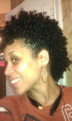 Pinned Sides with Bangs - Brunette, 3c, 4a, Mature hair, Short hair styles, Afro, Female, Teen hair, Adult hair hairstyle picture