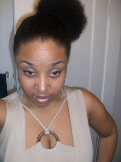 Side Poof - 4a, Medium hair styles, Kinky hair, Readers, Styles, Female, Black hair, Adult hair, Afro puff, Ponytail hairstyle picture