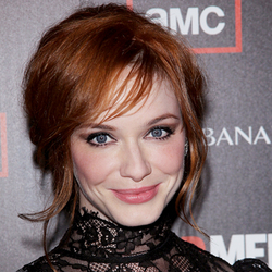 Christina Hendricks - Redhead, Celebrities, Wavy hair, Medium hair styles, Updos, Long hair styles, Female, Buns hairstyle picture