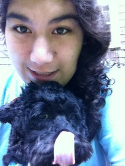 Me and my pup! :D - 3a, Medium hair styles, Female, Teen hair hairstyle picture